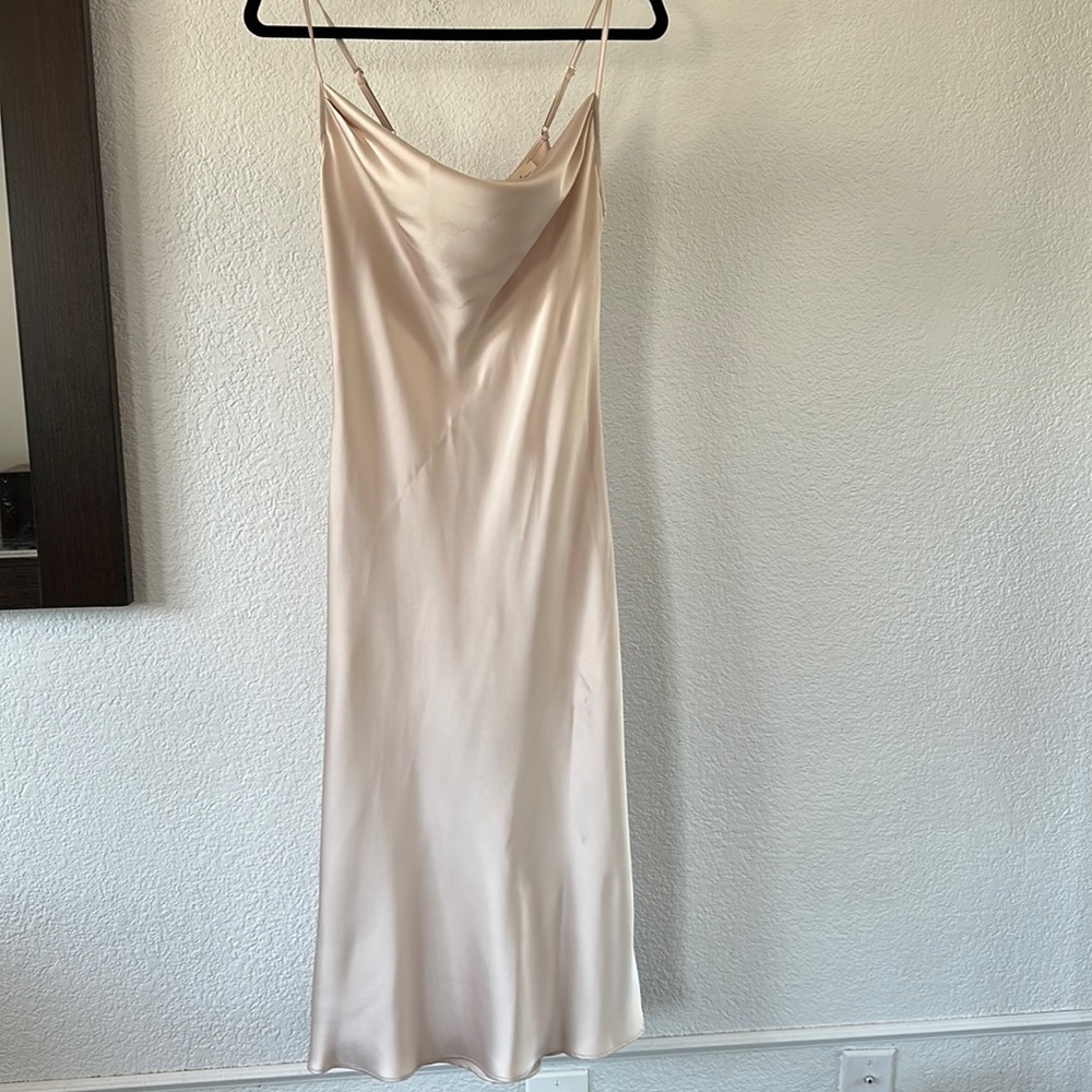 Starlow satin cowl neck midi dress